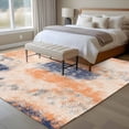 thumbnail image 4 of Orange Blue Area Rug 5x7 FT, Non Slip Bedroom Throw Carpet, Minimalist Smear Abstract Art Painting Washable Soft Floor Carpet Non-Shedding Rug for Dining Room Bedside Classroom Desk, 4 of 9