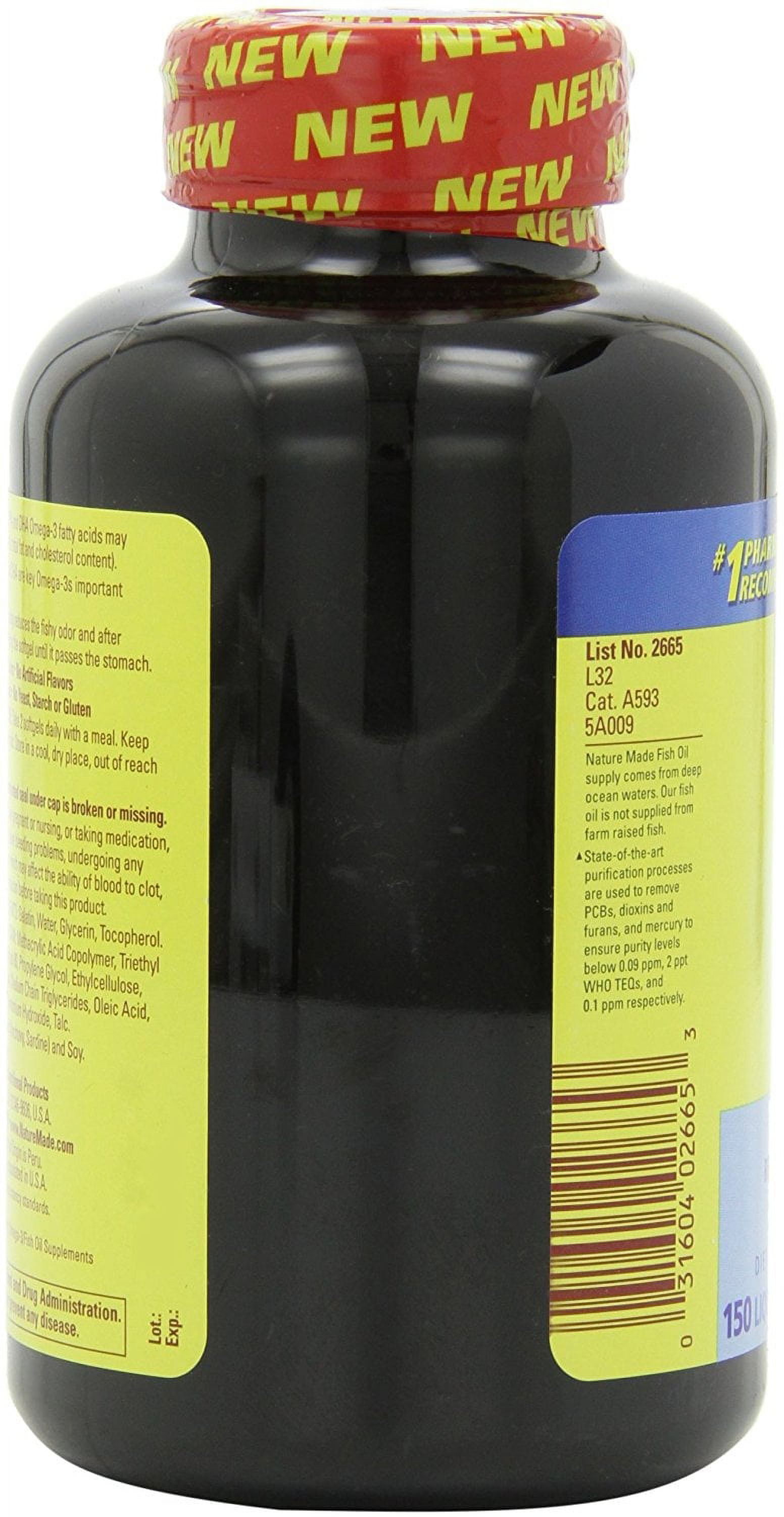 nature made burpless fish oil 1000 mg w. omega-3 300 mg softgels 150 ct