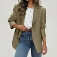 thumbnail image 2 of UYISJ Blazers for Women Business Casual Notch Lapel Button Down Suit Jacket Long Sleeve Open Front Work Blazers with Pockets Khaki S, 2 of 8
