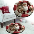 thumbnail image 1 of Christmas Decorations Carpet Christmas 3D Rug Christmas Optical Rug Deep Pattern Themed Decorative Rug Santa Quilted Round Fabric Family Polyester carpet, 1 of 4