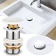 thumbnail image 2 of Desagüe de lavabo sin rebosadero, desagüe emergente para lavabo Desagüe de lavabo con tapa de cerámica Tapón de drenaje blanco Tapón de lavabo de latón, 2 of 5