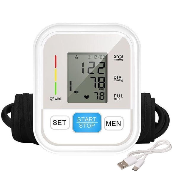 Monitor de Presión Arterial de Brazo – Baumanómetro Digital con Pantalla LED Grande, Medición Automática Precisa, Detección de Ritmo Cardíaco. DE USO FACIL PARA TODA LA FAMILIA. MARCA FARMADAR