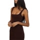 thumbnail image 3 of VISgogo Vestido ajustado informal para mujer, vestido a media pierna de corte bajo sin mangas de color sólido VISgogo moda, 3 of 5