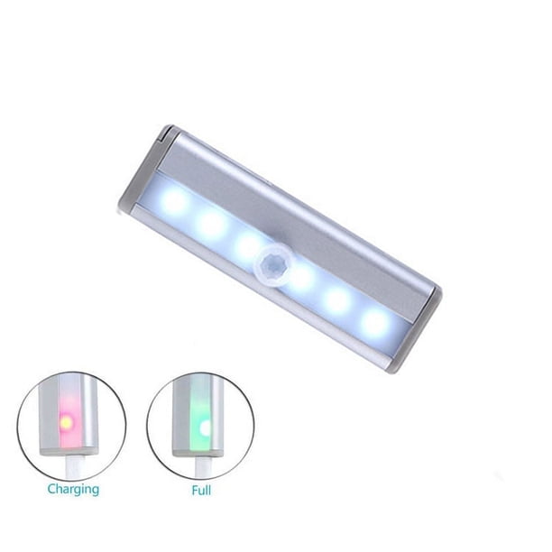Luz LED para armario, luz blanca cálida con sensor de movimiento, luz nocturna para armario, escalera y baño (paquete de 3)