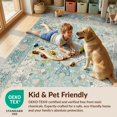 thumbnail image 4 of Design&I 3'x5' Washable Throw Rug Ultra-Thin & Non-Slip Skid-Resistant Small Vintage Patchwork Medallion Mosaic Tiles Faded Floral Motifs for Entryway, Kitchen, 4 of 7
