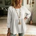 thumbnail image 6 of BUIGTTKLOP Womens Babydoll Tops V Neck Peplum Blouse Smocked Loose Fitted Tunic Top Puff Sleeve Dressy Tee Shirts, 6 of 8