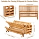 thumbnail image 3 of Jetcloudlive Escurridor de Platos de Bambú con Soporte para Utensilios, Escurridor de Platos de Madera Plegable, Escurridor Grande de 2 Niveles para Encimera de Cocina, 3 of 10