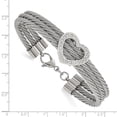 thumbnail image 4 of Chisel Stainless Steel Polished Heart W/ CZ Bracelet, 4 of 4