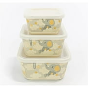 Primo Passi - 3Pk Bamboo Little Elephant Fiber Kids Food Containers