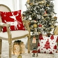 thumbnail image 6 of Sanmadrola Christmas Throw Pillow Covers 18''x18'' Set of 4 Decorative Holiday Pillows Cover Cases Farmhouse Decor for Xmas Decoration Home Couch Sofa, Red, 6 of 8
