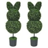Boxwood Easter Bunny Topiary, Green, 35", 2 Count,