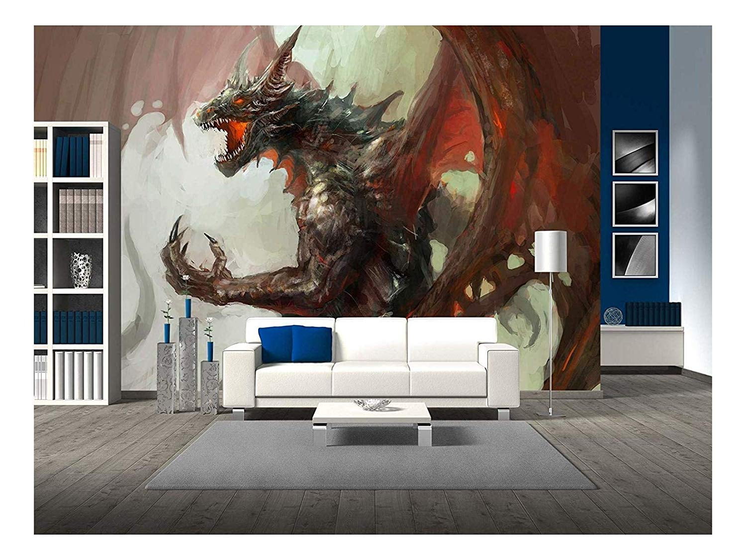 Wall26 illustration of mythology creature, dragon - Removable Wall