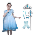 thumbnail image 1 of HAWEE Robe de Princesse Elsa pour Filles Déguisements Reine des Neiges Robe Halloween Costume de Noël, 1 of 7