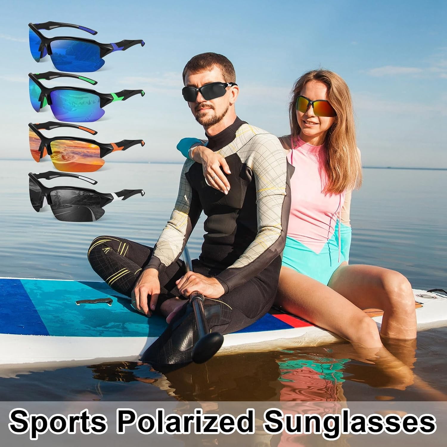 Polarized Sports Sunglasses for Men Women UV Protection