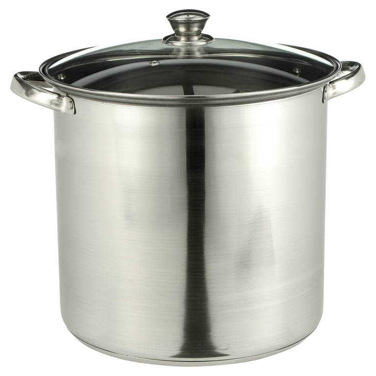 16 Quart Stock Pot Stainless Steel Large Kitchen Soup Big Cooking