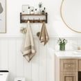thumbnail image 4 of Coat Rack Shelf Wall Mounted 17 ", Entryway Coat Hanger with 5 Hooks, Hat Rack for Bedroom, Bathroom, Rustic Brown, 4 of 8