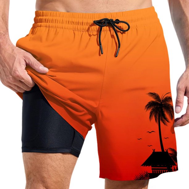 WILLBEST Bañador Deportivo para Hombre, con Forro de Compresión y Entrepierna, con Bolsillos, 977