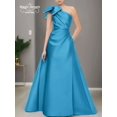 thumbnail image 5 of Vestido de noche elegante de satén Formal personalizado, vestido de fiesta de un solo hombro, largo hasta el suelo, plisado, bonito vestido de fiesta de boda de lujo, 5 of 5