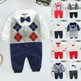 thumbnail image 7 of Otqutp Kids Sport Jumpsuit Baby Clothing Romper Long Sleeved Spring Autumn Summer Long Sleeved Crawling Suit Gentleman Overall(a-D,3-6 Months, 7 of 7