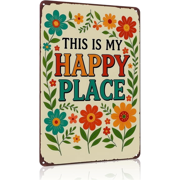 Funnysign Garden Gifts This Is My Happy Place Vintage Tin Sign for Home Garden