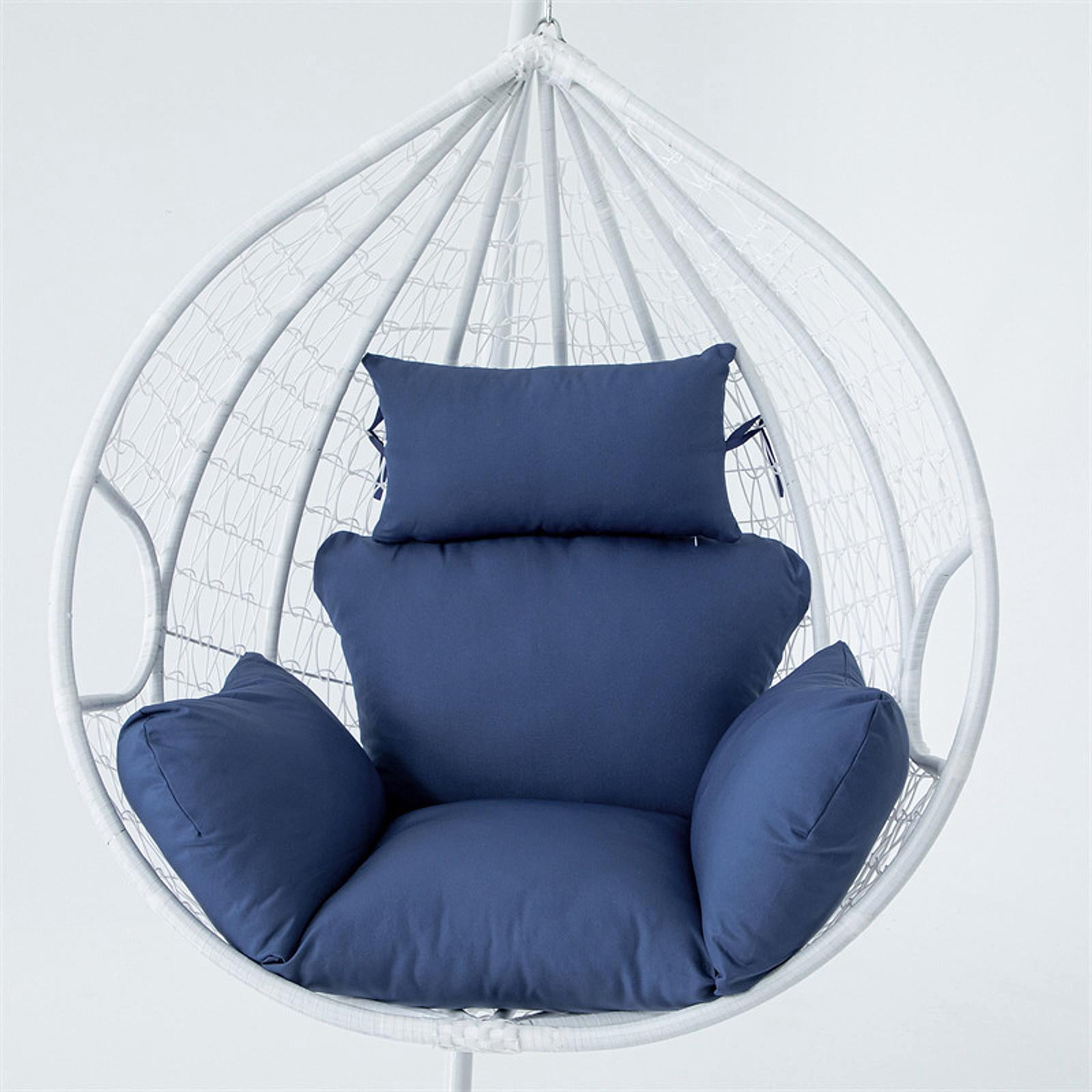oshhni Egg Chair Cushion Hanging Seat Cushion for Family Balcony Outdoor Dark Blue