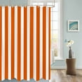 thumbnail image 3 of Fabric Shower Curtain, Orange and White Striped Geometric Bathroom Curtain with 12 Hooks Waterproof No Bad Odor Machine Washable Bath Curtains for Bathroom, Spa Room, 60"x72", 3 of 6