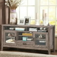 thumbnail image 3 of Costway TV Stand Tall Entertainment Center Hold up to 65'' TV w/ Glass Storage & Drawer, 3 of 12