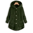 thumbnail image 1 of IMENGL Plus size button plush tops loose cardigan, Green M, Size M-5XL, 1 of 4