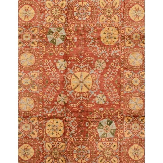 Ahgly Company Indoor Rectangle Abstract Carrot Orange Area Rugs, 8' x 12'