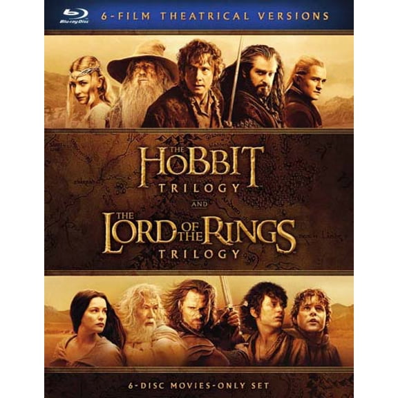 The Hobbit Trilogy / The Lord of the Rings Trilogy: 6-Film Theatrical Versions (Blu-ray)