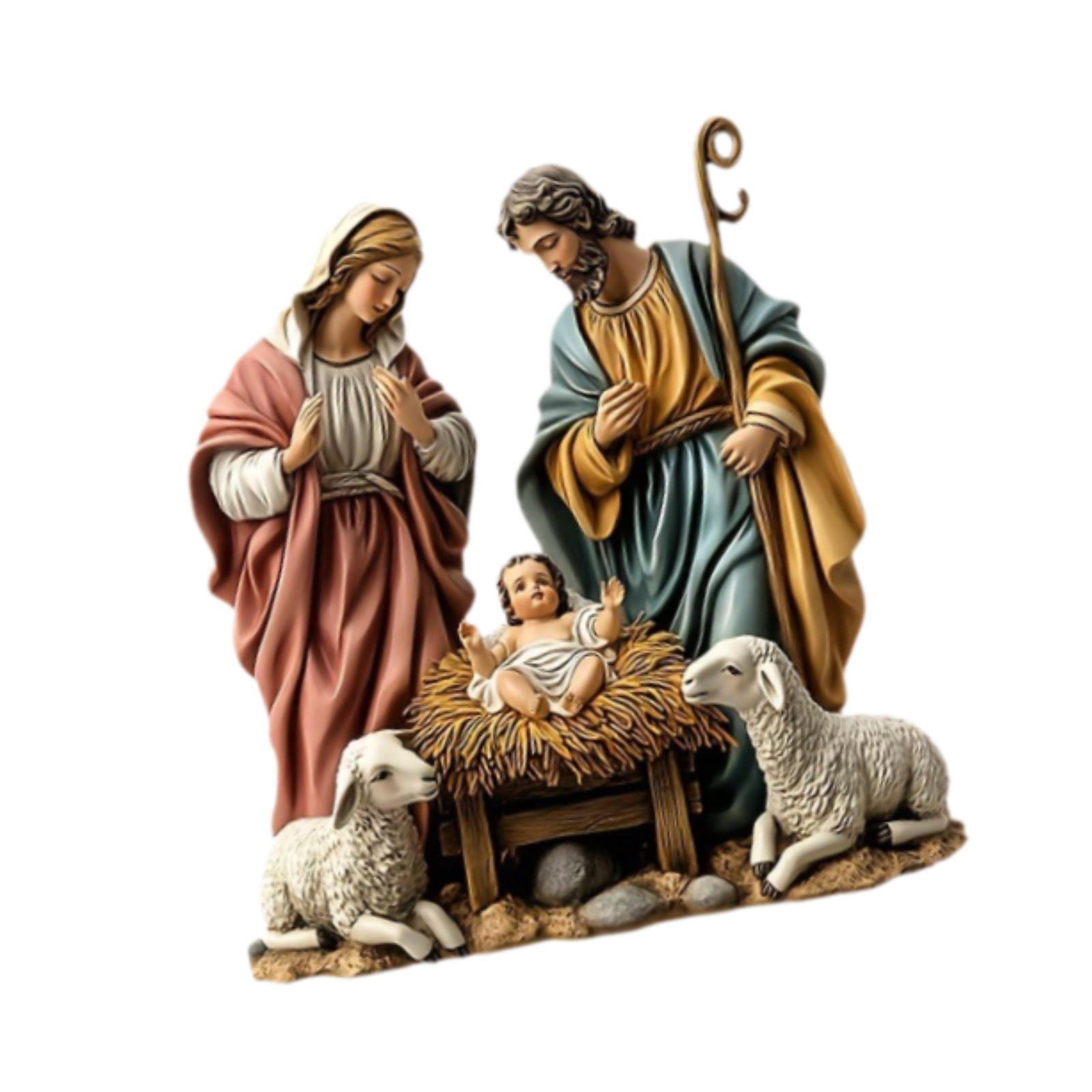 yotijay Christmas Nativity Scene Figurine Birth Ornament of Jesus Desktop Decor Nativity