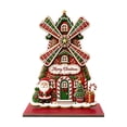 thumbnail image 2 of Christmas Wooden Windmill House,2D Gingerbread Style Christmas Tabletop Ornament for Mantel Shelf,Holiday Home Decor for Office Party Gift,5.9 Inch, 2 of 8