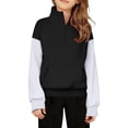 thumbnail image 4 of YunPes Boys Girls Solid Color Half Zip Sweatshirt Thumbhole Sweatshirt Winter Clothes for Teen Girls, 4 of 5