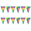 Tie Dye Pennant Banner - Indoor/Outdoor Party Garland Decorations for 60's Decade and Hippie Theme Parties (12' Long, Pack of 2)