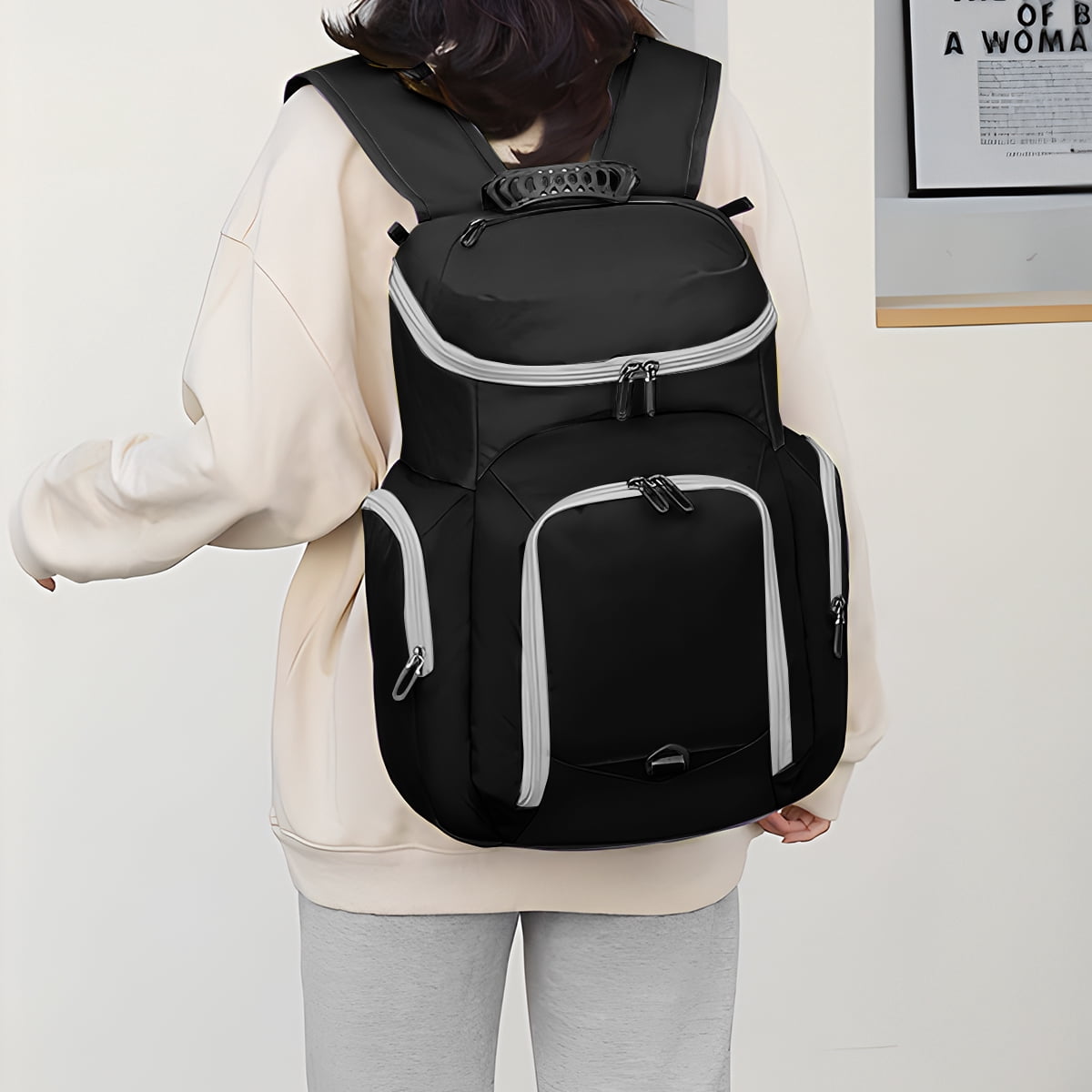 Sports Bag for Basketball, Soccer & More Basketball Backpack with Ball Holder & Shoes Compartment