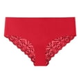 thumbnail image 1 of Yammkia Strings pour Femmes Culottes String Respirantes Sans Coutures pour Femmes Culottes Invisibles Lot (Rouge, P), 1 of 3