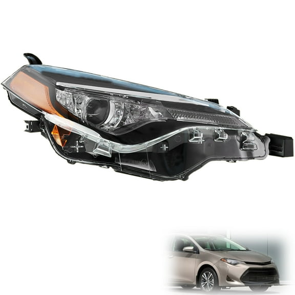 Headlights Replacement for 2017 2018 2019 Corolla L / LE / LE ECO 81110-02M70 Headlight Right Side (Passenger Side)