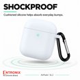 thumbnail image 3 of Entronix Silicone Case for AirPods 2 / 1, Slim Protective Cover with Carabiner, White, 3 of 7
