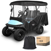 10L0L 4 Passenger Golf Cart Enclosure 86’’ , Universal 600D Waterproof Driving Cover for Yamaha EZGO Club Car, Golf Cart Accessories, Black