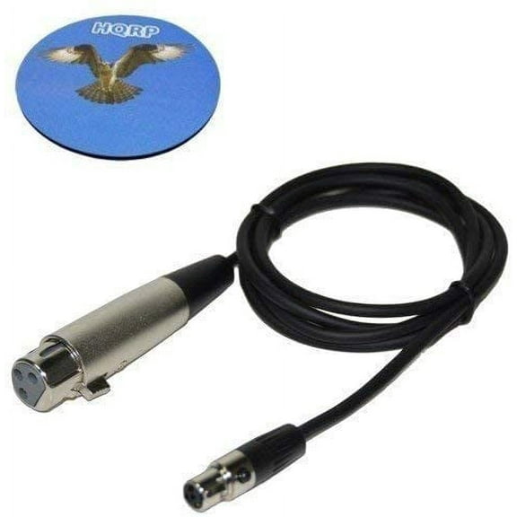 HQRP 4-Pin Mini Connector (TA4F) to XLR(F) Connector Adapter Cable compatible with Anchor 6000-XLR Audio Cable Adapter Replacement fits WB-6000 wireless microphone transmitter beltpack plus Coaster
