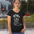 thumbnail image 4 of Country Girl Boots Women's V-Neck T-shirt Vintage Cowgirl Western Floral Southern Rustic Country Style Cute Roses Rodeo Tee, 4 of 7