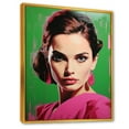 thumbnail image 2 of Designart "Pink Portman In Pop Art Portrait" Woman Pop Art Floater Framed Canvas Art Print, 2 of 5