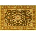 thumbnail image 1 of Ahgly Company Machine Washable Indoor Rectangle Medallion Yellow Traditional Area Rugs, 2' x 4', 1 of 4