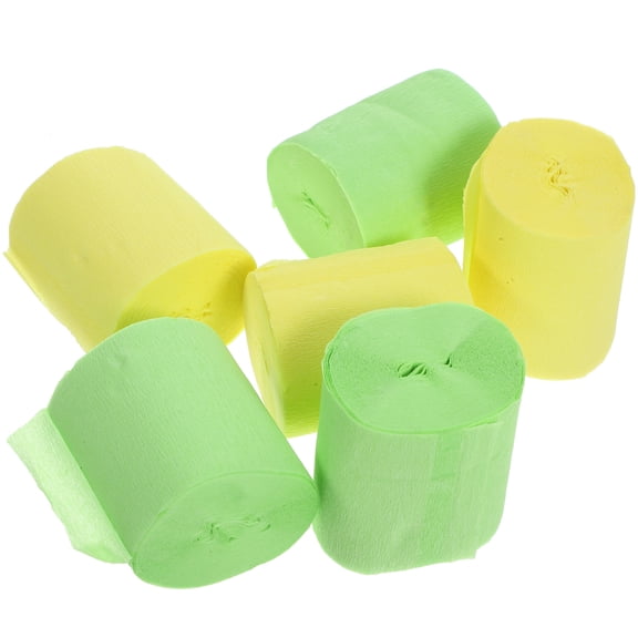 HEALEEP Yellow Crepe Paper Banner Rolls for Party Decorations, Festivals, Events - 6 Rolls Pack