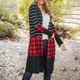 thumbnail image 4 of Munlar Plaid Cardigan Sweater Coats for Women Long Sleeve Christmas Winter Coat for Women, 4 of 9