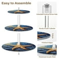 thumbnail image 4 of Wobogo Giant Starfish Oil Painting 3 Tier Acrylic Cake Stand with Clear Round Hold for Wedding Holiday Birthday Baby Shower Tea Party, 4 of 8