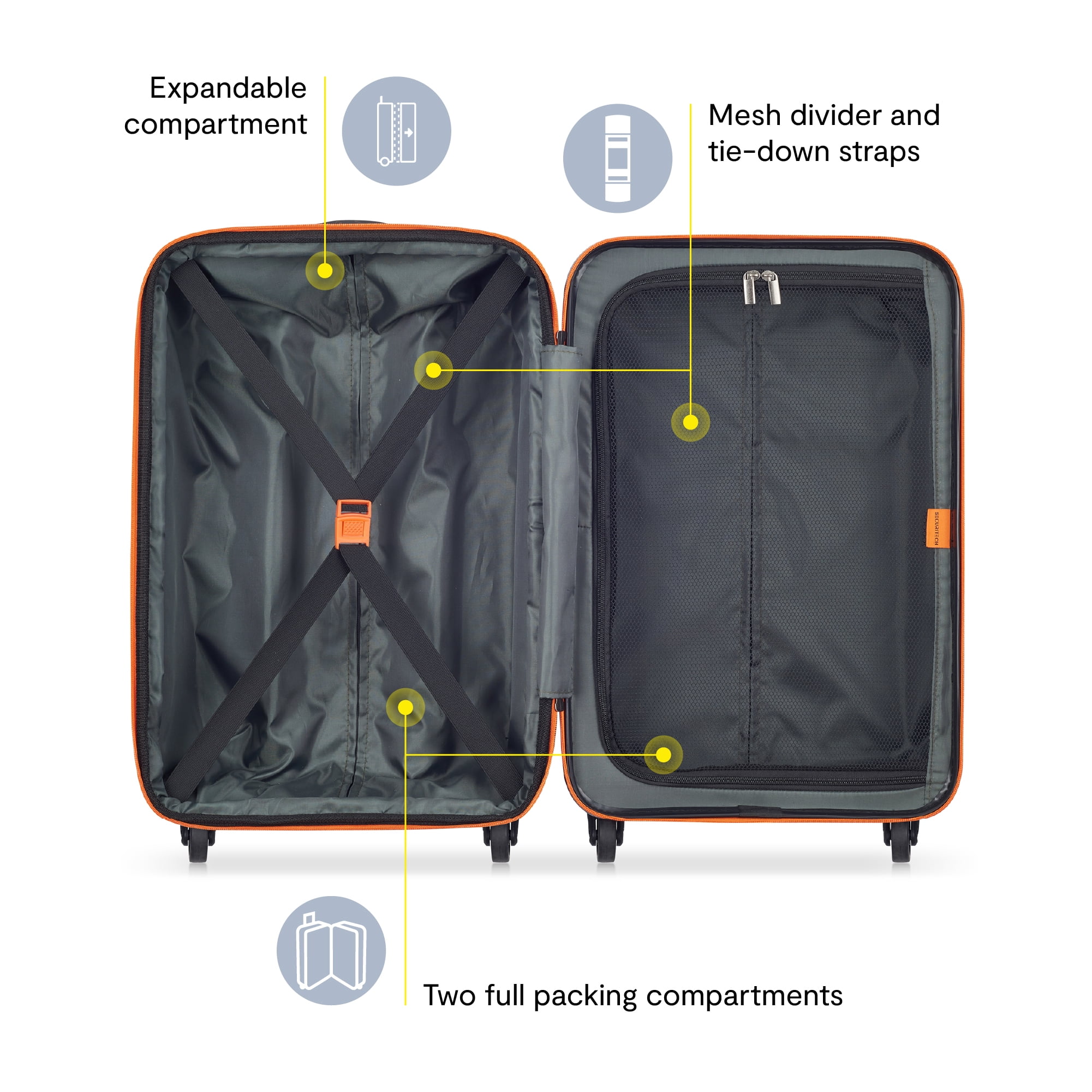 Securitech by Delsey, Patrol Carry-on Hardside Spinner Luggage Blue
