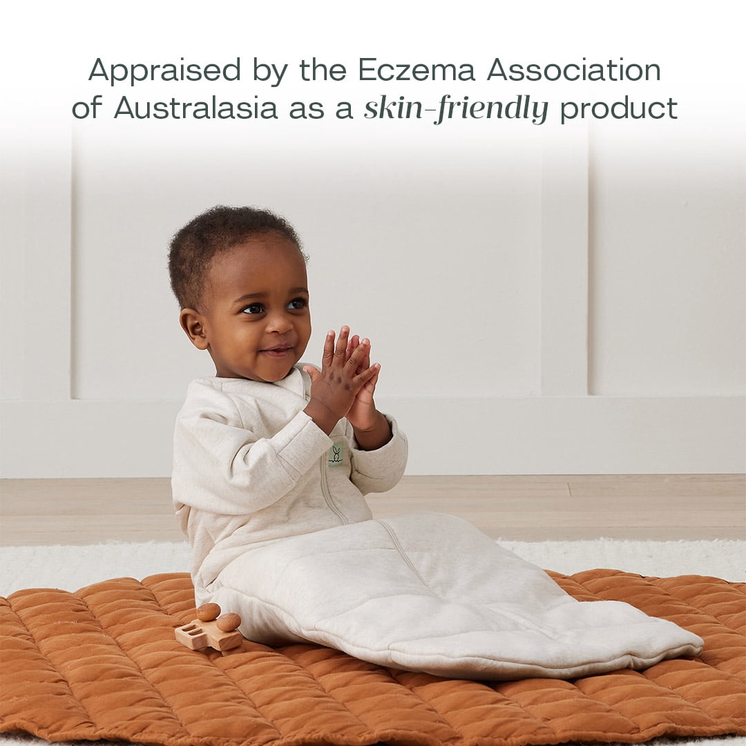 ergoPouch 1.0 Tog Jersey Sleeping Bag - Organic Cotton Baby Sleeping Bag, Made of Soft & Breathable Material for Peaceful Night's Sleep – Baby Wearable Blanket (Oatmeal Marle, 3-12 months)
