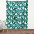 thumbnail image 4 of Ambesonne Botanical Fabric by the Yard Upholstery, Art Deco Style Curvy Art, 2 Yards, Sea Blue and Jade Green, 4 of 5