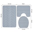 thumbnail image 3 of Blue Geometric Striped Pattern Bathroom Rugs Sets 3 Piece,Toilet Cover Set,Absorbent Non Slip Bathroom Mats Sets with U-Shaped Contour Rug Toilet Rug Set, 3 of 5